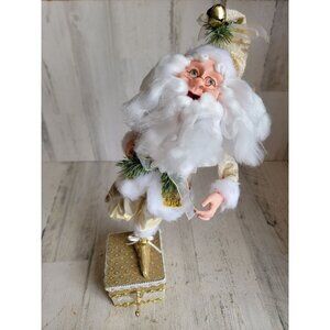 Nicholas collection elf standing on box stocking holder vintage decor‎